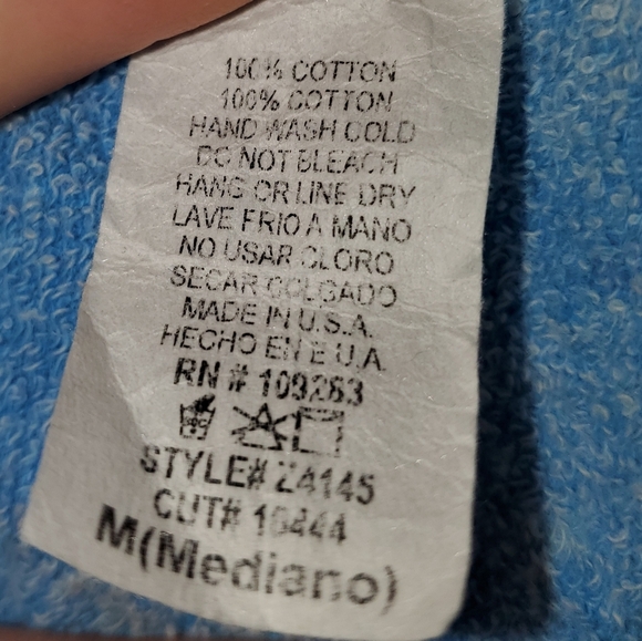 Vintage Havana Blue Terry Cloth Hoodie - Picture 4 of 9